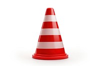 Cone red white background traffic cone. 