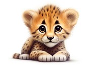 Cute animals cheetah wildlife cartoon. AI generated Image by rawpixel.