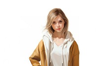 Cardigan portrait adult white background. AI generated Image by rawpixel.