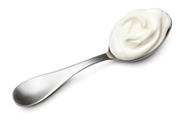 Yogurt spoon dessert cream. 