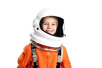 Astronaut kid smiling helmet baby protection. AI generated Image by rawpixel.