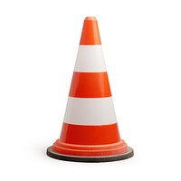 Traffic cone red white background protection. 