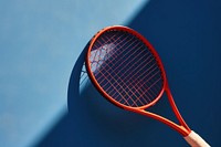 Tennis racket sports ball blue. 