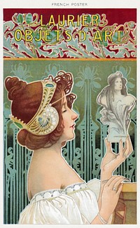 "Laurier Objets d'Art" (1902), Art nouveau poster illustration.  Original public domain image from Wikimedia Commons. Digitally enhanced by rawpixel.