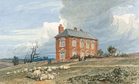 Irmingland Hall, Norfolk (1810&ndash;1858), vintage landscape illustration by Miles Edmund Cotman. Original public domain image from Yale Center for British Art. Digitally enhanced by rawpixel.