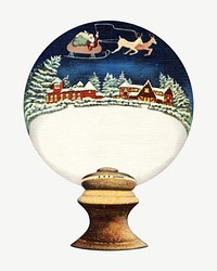 Snow globe, vintage Christmas illustration psd. Remixed by rawpixel.