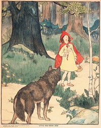 Little Red Riding Hood (1919), vintage illustration by Elizabeth Tyler. Original public domain image from Digital Commonwealth. Digitally enhanced by rawpixel.