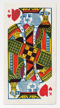 King of Hearts (red), from the Playing Cards series (N84) for Duke brand cigarettes (1888), vintage illustration by W. Duke, Sons & Co. Original public domain image from The MET Museum. Digitally enhanced by rawpixel.