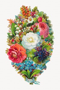 Colorful flower bouquet, vintage illustration. Remixed by rawpixel.