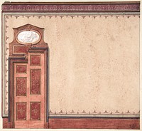 Pompeiian Design for Wall and Doorway (19th century), vintage illustration by Jules Lachaise and Eugene Pierre Gourdet. Original public domain image from The MET Museum. Digitally enhanced by rawpixel.