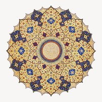 Rosette Bearing the Names and Titles of Shah Jahan, vintage illustration. Remixed by rawpixel.