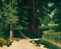 Paul Cézanne's The Avenue at the Jas de Bouffan (1869), vintage nature illustration. Original public domain image from Wikimedia Commons. Digitally enhanced by rawpixel.