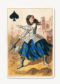 Queen of Spades (19th century), vintage card illustration by E. Le Tellier. Original public domain image from The Smithsonian Institution. Digitally enhanced by rawpixel.