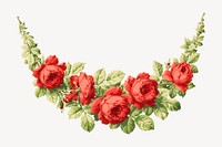 Red roses, vintage flower illustration. Remixed by rawpixel.