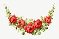 Red roses, vintage flower illustration psd. Remixed by rawpixel.