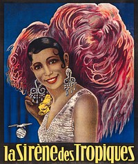 Josephine Baker (1927), vintage woman illustration by Leon Clement & Co. Lithography. Original public domain image from The Smithsonian Institution. Digitally enhanced by rawpixel.