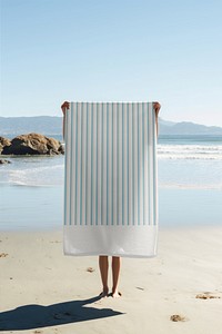 Blue striped beach towel