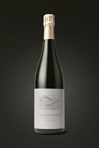 Champagne label packaging mockup psd