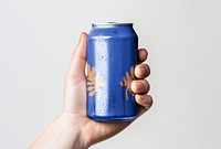 Blue soda can