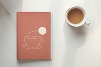 Book cover with coffee cup illustration