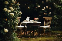 Outdoors furniture flower nature. AI generated Image by rawpixel.