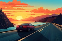 Road car landscape outdoors. AI generated Image by rawpixel.