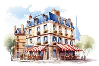 France architecture restaurant building. AI generated Image by rawpixel.