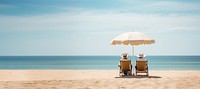 Holiday beach chair umbrella outdoors. 