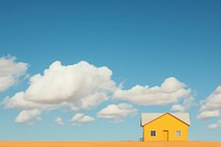 Minimal background building cloud sky. 