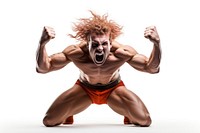 Wrestling shouting adult white background. AI generated Image by rawpixel.