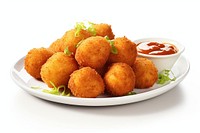 Appetizer food white background croquette. 