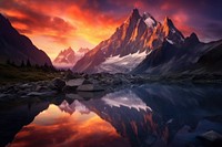 Mountain Magic Hour mountain landscape panoramic. 