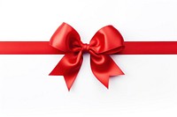 Red ribbon bow white background celebration. 