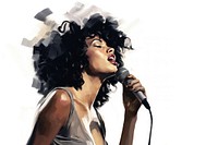 Jazz singer microphone portrait adult. 