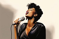 Jazz singer microphone adult performance. 