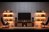 Game room architecture television furniture. 