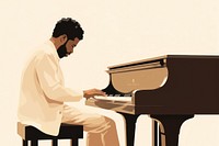 Afro American man playing piano keyboard musician pianist. AI generated Image by rawpixel.