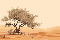 Olive tree landscape outdoors desert. 