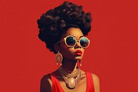 African american woman sunglasses necklace portrait. AI generated Image by rawpixel.