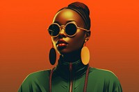 African american woman sunglasses portrait earring. AI generated Image by rawpixel.