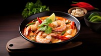 Tom yum kung seafood meal dish. 