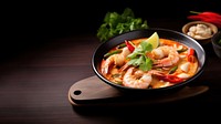 Tom yum kung seafood meal dish. 