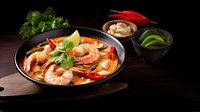 Tom yum kung seafood meal dish. 