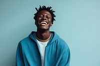 Teenage black boy laughing adult happy sweatshirt. 