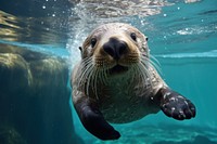 Sea otter wildlife aquarium animal. 