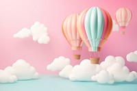 Balloons rainbow aircraft pink. 