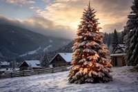 Christmas tree plant snow pine. 