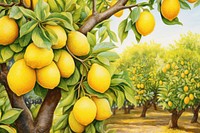 Lemon garden plant fruit food. AI generated Image by rawpixel.