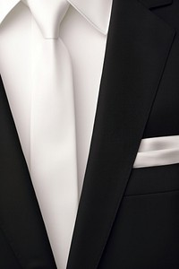 White suit tuxedo tie accessories. 