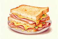 Sandwich sandwich ham bread. 